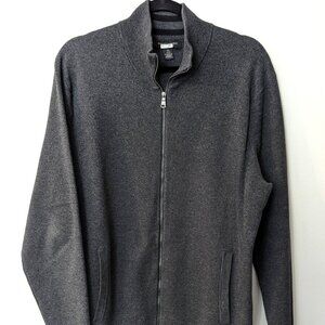 Banana Republic Men's Charcoal Gray Full Zip Knit Jacket. Size XL
